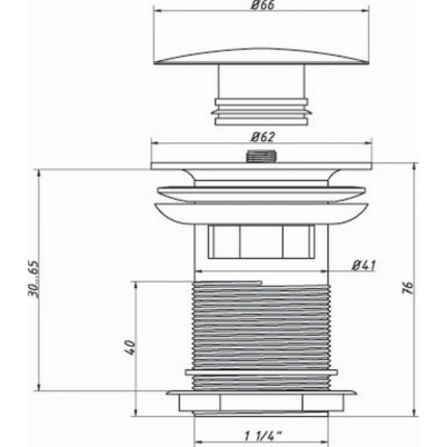 Донный клапан для раковины HANSEN H6716 Хром