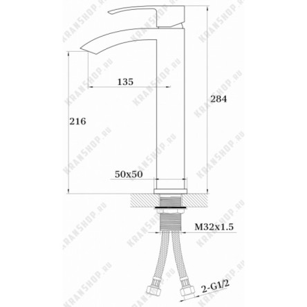 Cмеситель для раковины HANSEN H11044G Сатин