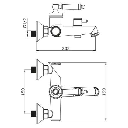 Смеситель для ванны Vieir V173531S