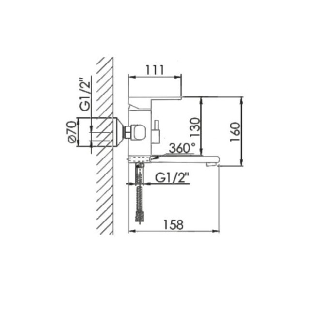 Cмеситель для ванны HANSEN H30002 Хром