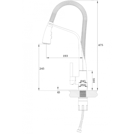 Смеситель для кухни GANZER REIN GZ16028 CHROME