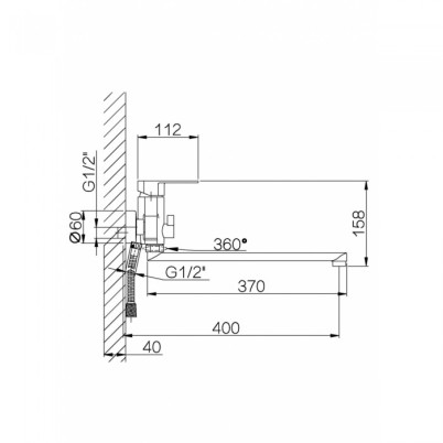 Cмеситель для ванны GANZER BOLDER GZ06041 CHROME