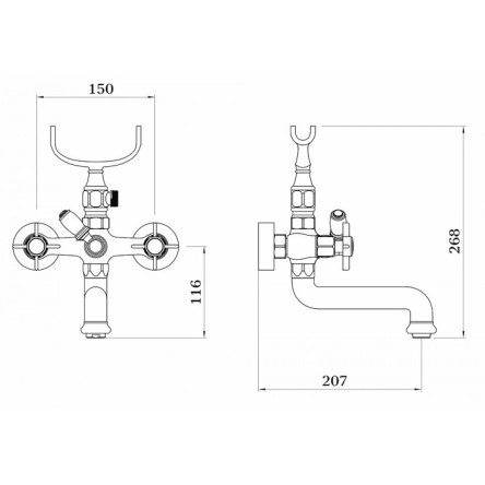 Cмеситель для ванны GANZER GZ15132D BRONZE