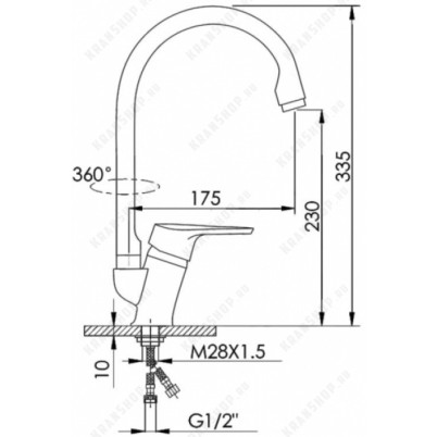 Cмеситель для кухни HANSEN H53123 (53023-G) Сатин
