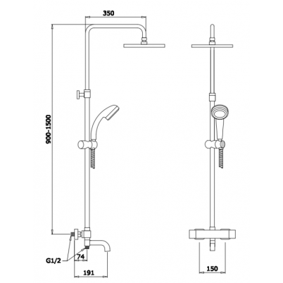 Душевая система GANZER GZ25071 Termo Хром