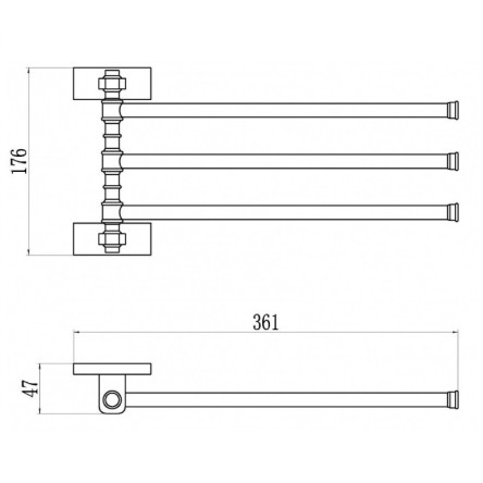 Держатель полотенца GANZER GZ88013-C Черный