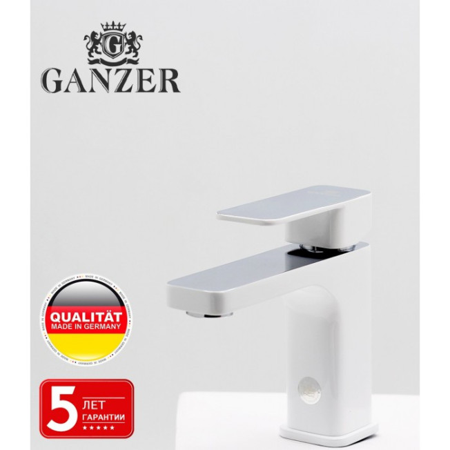 Cмеситель для раковины GANZER STEFAN GZ12014F CHROME\WHITE