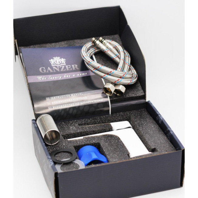 Cмеситель для раковины GANZER STEFAN GZ12014F CHROME\WHITE