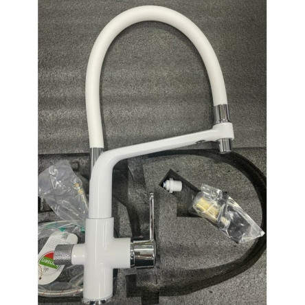Смеситель для кухни с гибким изливом HANSEN HL15075FF Белый
