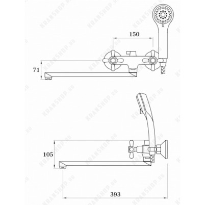 Cмеситель для ванны GANZER SATI GZ13042 CHROME
