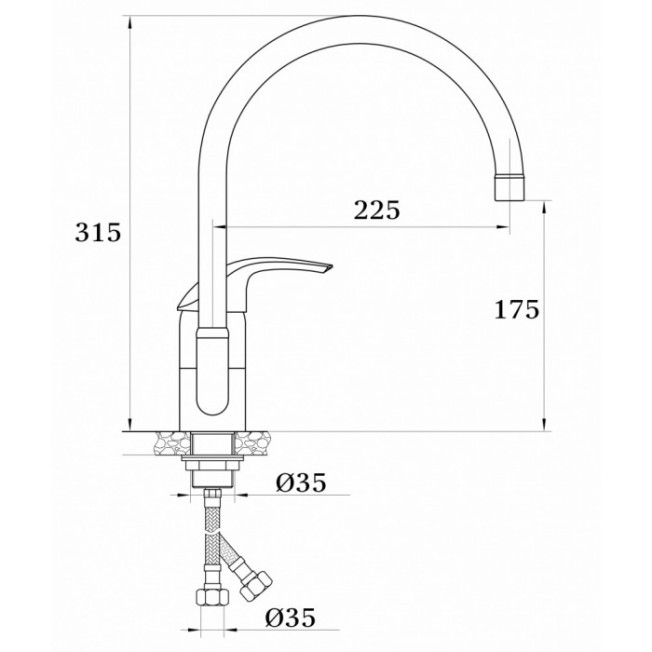 Смеситель для кухни GANZER ENGELBART GZ03021 CHROME
