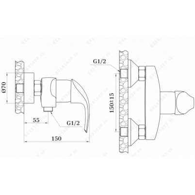 Cмеситель для душа GANZER ENGELBART GZ03052 CHROME