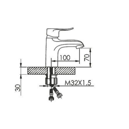 Cмеситель для раковины HANSEN H10003 Хром