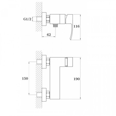 Cмеситель для душа GANZER GZ44052D (GZ25052D) BRONZE