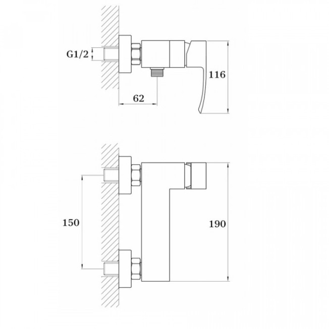 Cмеситель для душа GANZER GZ44052D (GZ25052D) BRONZE
