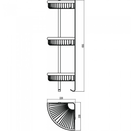 Полка угловая GANZER GZ30063D BRONZE