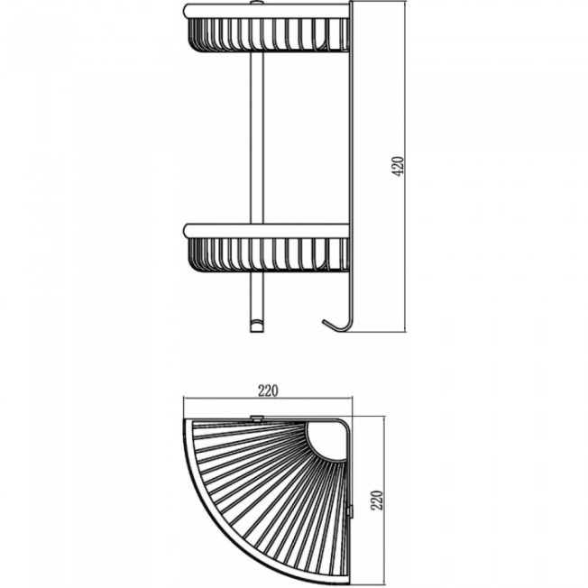 Полка угловая GANZER GZ30062D BRONZE