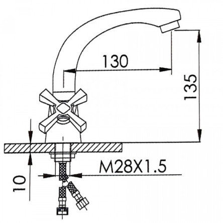 Cмеситель для раковины HANSEN H10014 Хром