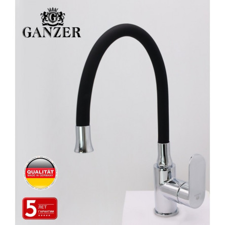 Смеситель с гибким изливом GANZER MARIA GZ22021C Черный\хром