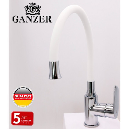 Смеситель с гибким изливом GANZER MARIA GZ22021F WHITE\CHROME