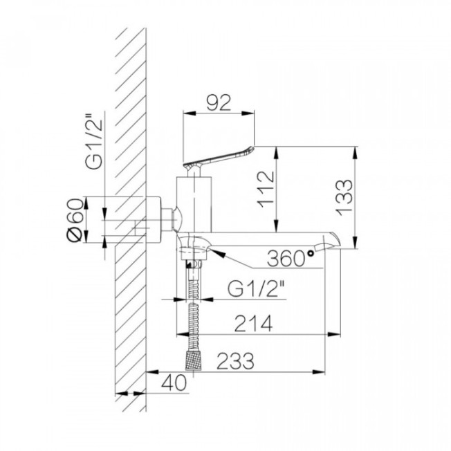 Cмеситель для ванны GANZER VILDA GZ20032 CHROME