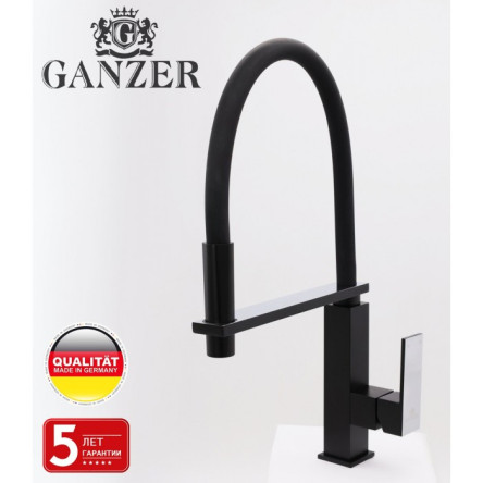 Смеситель с гибким изливом GANZER REIN GZ16037C BLACK