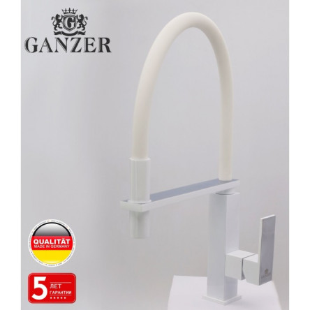 Смеситель с гибким изливом GANZER REIN GZ16037F WHITE