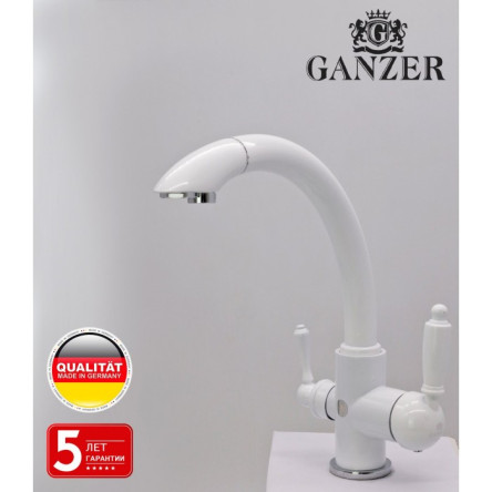 Смеситель для кухни GANZER GZ16031F с подключением к фильтру белый