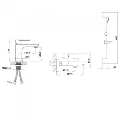 Комплект для ванной комнаты GANZER SUSANNE GZ21037F WHITE\CHROME