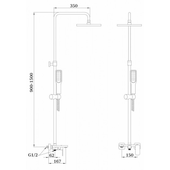 Душевая система GANZER STEFAN GZ12062C Хром\Черный